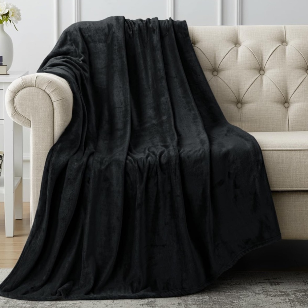 🌙 GL1 - Black Fleece Throw Blanket
